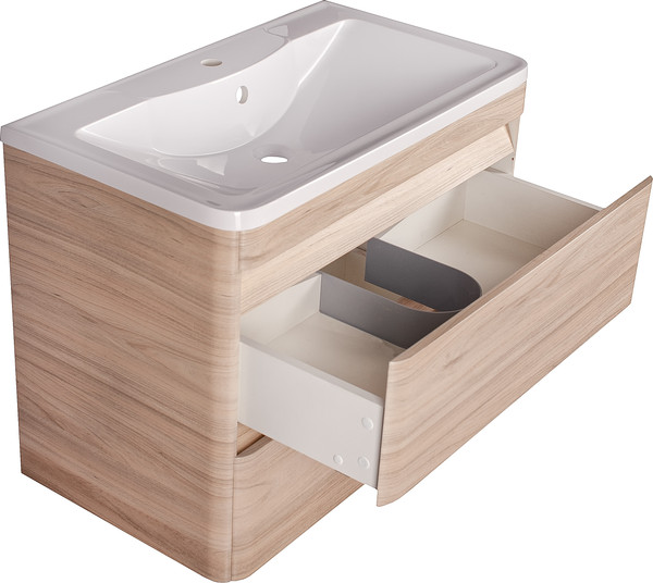 Изображение товара Тумба под умывальник Symbolite Атлантика 80 Люкс Plus (подвесная, ясень перламутр)