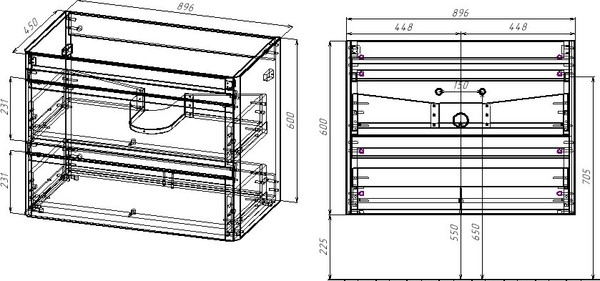 Изображение товара Тумба под умывальник Symbolite Атлантика 90 Люкс Plus (подвесная, белый)