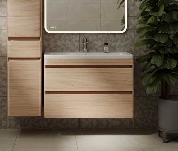 Изображение товара Тумба под умывальник Symbolite Атлантика 90 Люкс Plus (подвесная, ясень перламутр)