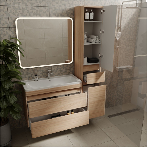 Изображение товара Тумба под умывальник Symbolite Атлантика 90 Люкс Plus (подвесная, ясень перламутр)