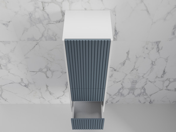 Изображение товара Шкаф-полупенал для ванной Symbolite Стокгольм 36 2 ящика (графит софт)