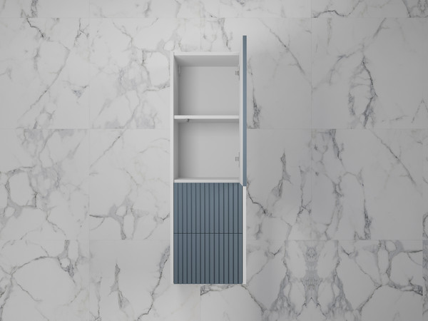 Изображение товара Шкаф-полупенал для ванной Symbolite Стокгольм 36 2 ящика (графит софт)