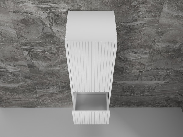 Изображение товара Шкаф-полупенал для ванной Symbolite Стокгольм 36 2 ящика (белый рифленый софт)