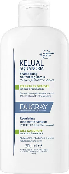 Изображение товара Шампунь для волос Ducray Kelual Squanorm от жирной перхоти (200мл)