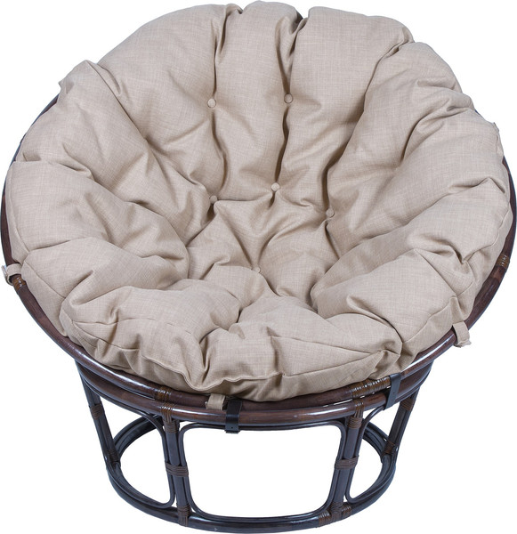 Изображение товара Кресло садовое Мебель Солнца Папасан 23/01 (темно-коричневый/бежевый)