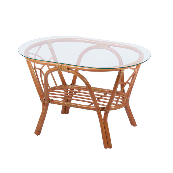 Изображение товара Кофейный столик садовый Мебель Солнца Багама 01/17 овальный (коньяк)