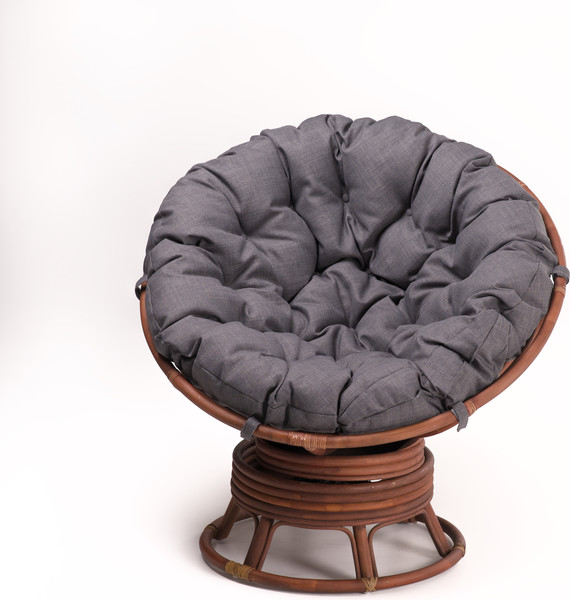 Изображение товара Кресло садовое Мебель Солнца Папасан вращающийся 23/01В (миндаль/серый)