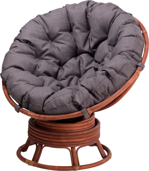 Изображение товара Кресло садовое Мебель Солнца Папасан вращающийся 23/01В (миндаль/серый)