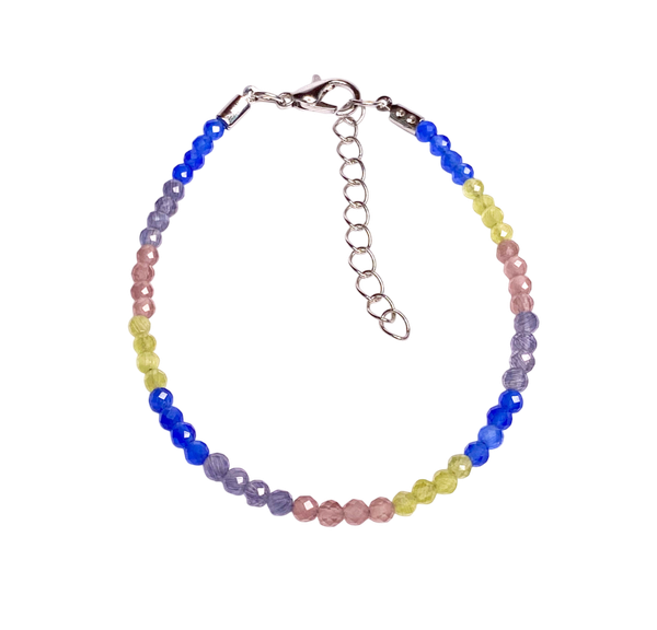 Изображение товара Браслет на ногу Wolves Кошачий глаз 6017 (р.21-26, трехцветный)