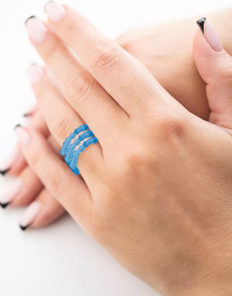 Изображение товара Кольцо Wolves Циркон Тройное 5640 (р.23-24, голубой)