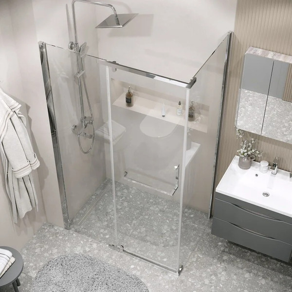 Изображение товара Душевая стенка Grossman Pragma 100х195 / 200.K33.03.100.10.00 (хром/стекло прозрачное)