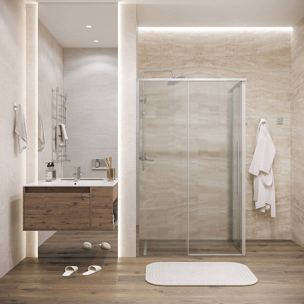 Изображение товара Душевая стенка Grossman Galaxy 100х195 / 200.K33.01.100.10.02 (хром/стекло шиншилла)