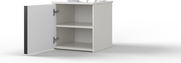 Изображение товара Прикроватная тумба Мебель-КМК 1Д Агата КМК 1001.2 (белый текстурный/дуб полярный)