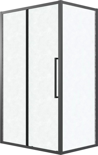 Изображение товара Душевая стенка Grossman Cosmo 100х195 / 200.K33.02.100.21.02 (черный матовый/стекло шиншилла)