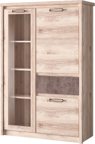 Изображение товара Шкаф с витриной Anrex Jazz 1V2D1S-1 (каштан найроби/оникс)