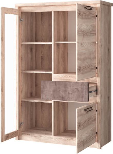 Изображение товара Шкаф с витриной Anrex Jazz 1V2D1S-1 (каштан найроби/оникс)