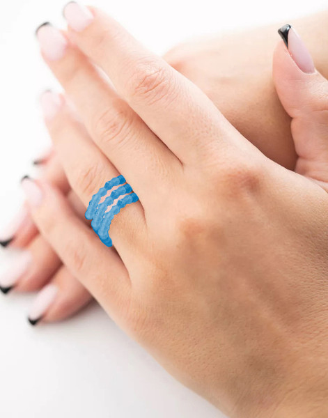 Изображение товара Кольцо Wolves Циркон Двойное 5625 (р.18-19, голубой)