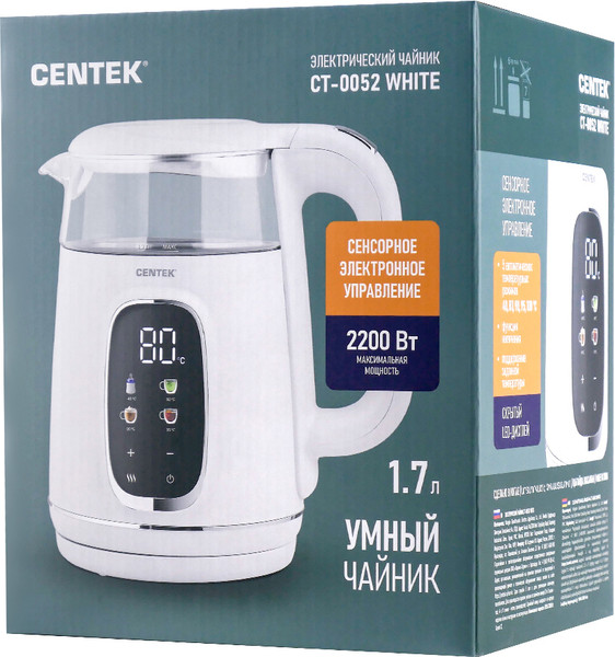 Изображение товара Электрочайник Centek CT-0052 (белый)