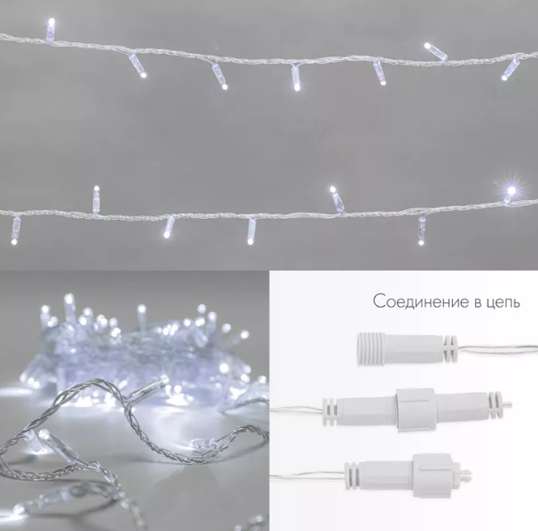 Изображение товара Светодиодная гирлянда Neon-Night Нить 305-255 (10м, белый)