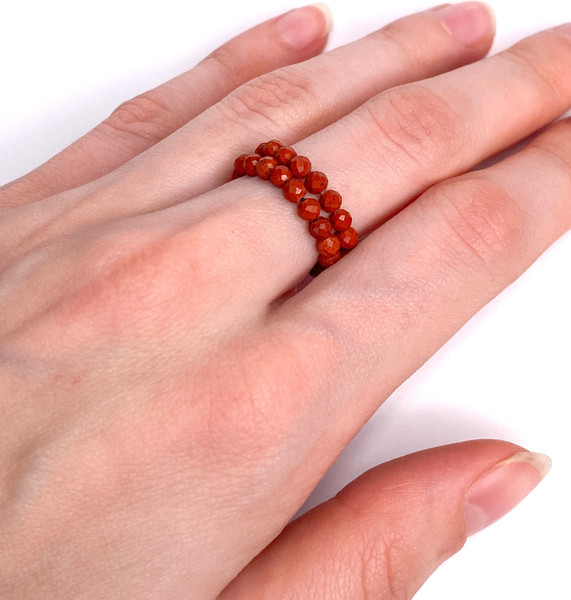 Изображение товара Кольцо Wolves Коралл Двойное 5935 (р.22-23, красный)