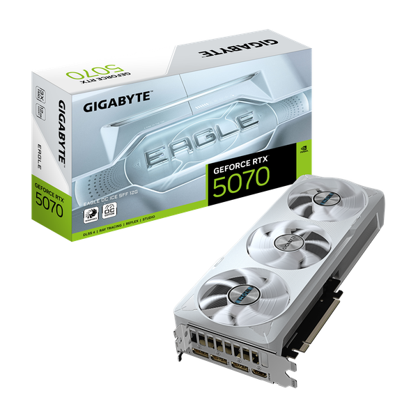 Изображение товара Видеокарта Gigabyte GeForce RTX 5070 Eagle OC Ice SFF 12G (GV-N5070EAGLEOC ICE-12GD)