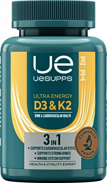 Изображение товара Мультивитаминный комплекс UESUPPS Ультра Энерджи Витамин D3 и К2 (30 капсул)