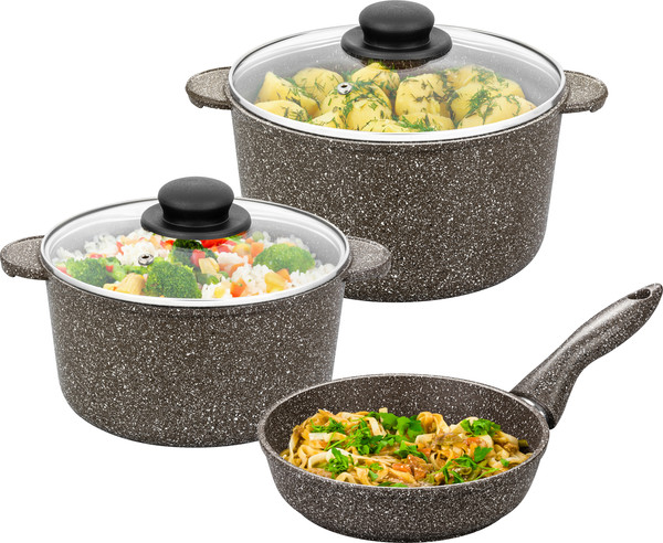 Изображение товара Набор кухонной посуды Elan Gallery Гармония Вкуса / 120440+3 (коричневый опал)