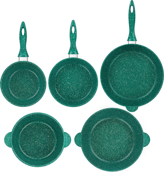 Изображение товара Набор кухонной посуды Elan Gallery Гармония Вкуса / 120601+5 (изумрудный)