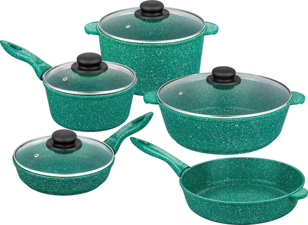 Изображение товара Набор кухонной посуды Elan Gallery Гармония Вкуса / 120601+5 (изумрудный)