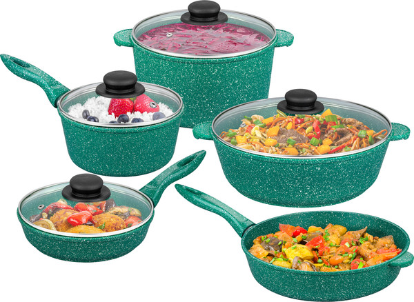 Изображение товара Набор кухонной посуды Elan Gallery Гармония Вкуса / 120601+5 (изумрудный)