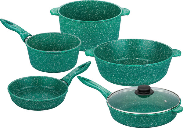 Изображение товара Набор кухонной посуды Elan Gallery Гармония Вкуса / 120601+5 (изумрудный)