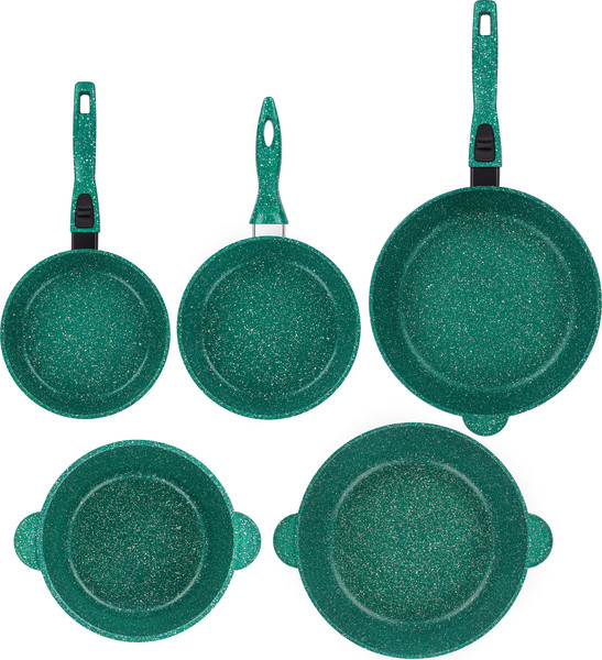 Изображение товара Набор кухонной посуды Elan Gallery Гармония Вкуса / 120614+5 (изумрудный)