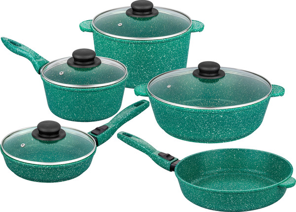 Изображение товара Набор кухонной посуды Elan Gallery Гармония Вкуса / 120614+5 (изумрудный)