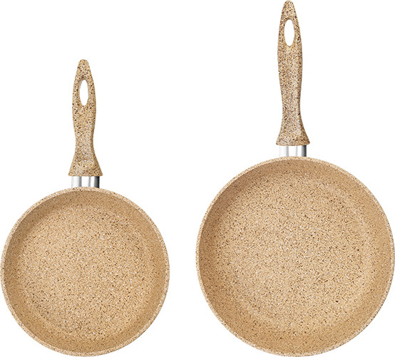 Изображение товара Набор сковородок Elan Gallery Гармония Вкуса / 121129+2 (медовый гранит)