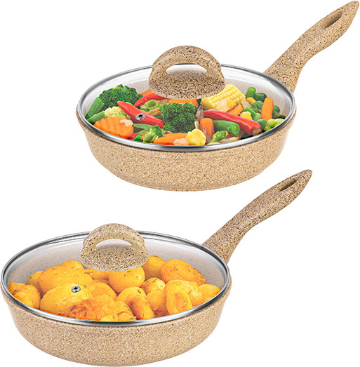 Изображение товара Набор сковородок Elan Gallery Гармония Вкуса / 121129+2 (медовый гранит)