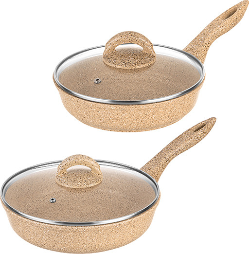 Изображение товара Набор сковородок Elan Gallery Гармония Вкуса / 121129+2 (медовый гранит)