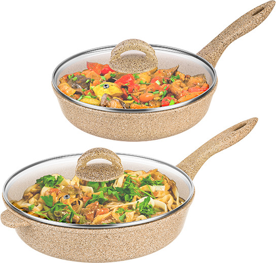 Изображение товара Набор сковородок Elan Gallery Гармония Вкуса / 121131+2 (медовый гранит)
