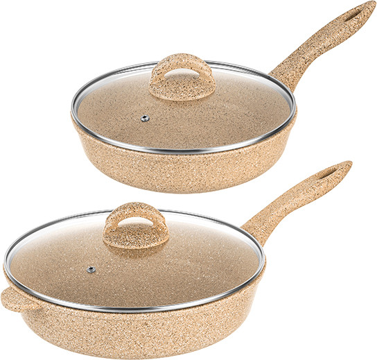 Изображение товара Набор сковородок Elan Gallery Гармония Вкуса / 121131+2 (медовый гранит)