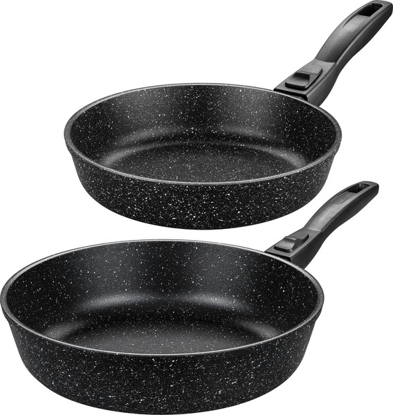 Изображение товара Набор сковородок Elan Gallery Гармония Вкуса / 120136+2 (черный мрамор)