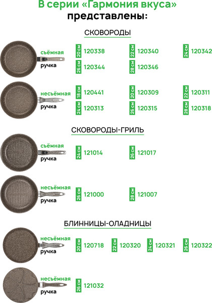 Изображение товара Набор сковородок Elan Gallery Гармония Вкуса / 120342+2 (коричневый опал)