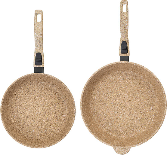 Изображение товара Набор сковородок Elan Gallery Гармония Вкуса / 121136+2 (медовый гранит)