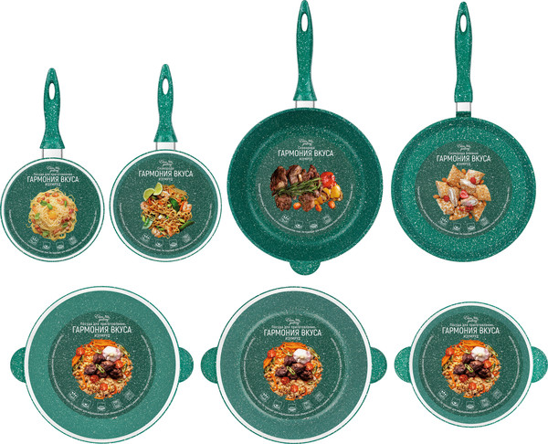 Изображение товара Набор кухонной посуды Elan Gallery 120601+7 (изумруд)