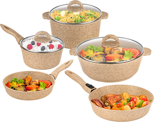 Изображение товара Набор кухонной посуды Elan Gallery 121110+5 (медовый гранит)