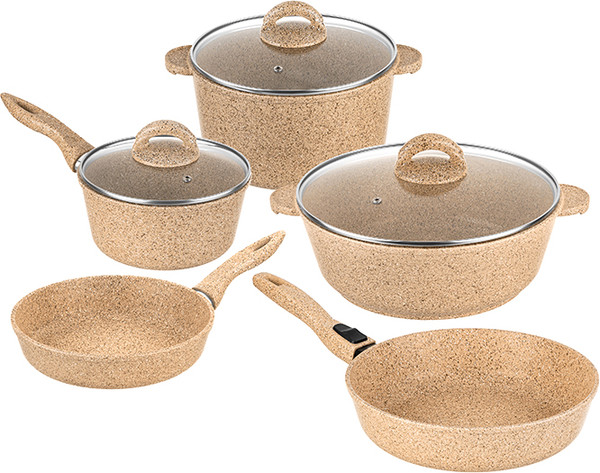 Изображение товара Набор кухонной посуды Elan Gallery 121110+5 (медовый гранит)
