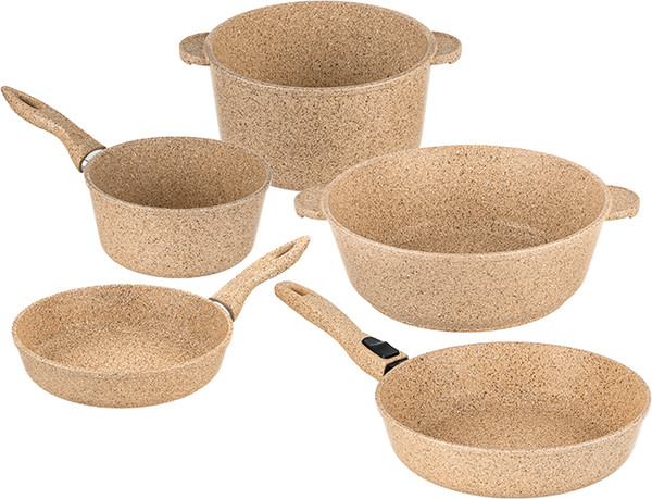 Изображение товара Набор кухонной посуды Elan Gallery 121110+5 (медовый гранит)