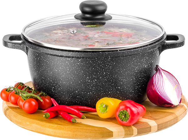 Изображение товара Кастрюля Elan Gallery Гармония Вкуса / 120258 (черный мрамор)