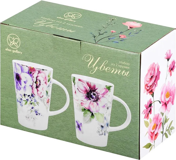 Изображение товара Набор кружек Elan Gallery Цветы / 230240 (New Bone China)