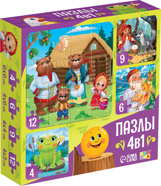 Изображение товара Развивающая игра Puzzle Time В мире сказки 4 в 1 / 10766204