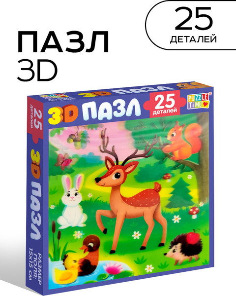 Изображение товара Развивающая игра Puzzle Time Лесные друзья 3D / 10145563 (25эл)