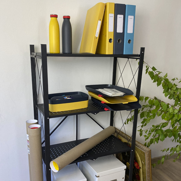 Изображение товара Стеллаж металлический Гелеос Атлант-4 / АСТ-41 (черный)